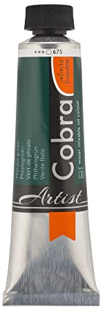 COBRA Talens wassermischbare Ölfarben, 40 ml, 675 Phthalogrün