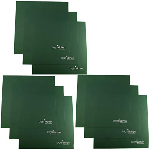 Bright Kitchen Set of 9-14 x 14 Silicone Sheets for Excalibur Dehydrator Bright Kitchen Re-Usable Non-Stick Mat (9 Flat Sheets)