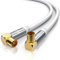 CSL-Computer 1m Cable de Antena HQ HDTV Premium - En ángulo 90 Grado - Factor de blindaje 135 dB - Resistencia 75 ohmios - Cable coaxial - Clavija coaxial Macho a Hembra
