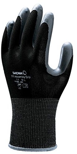 SHOWA 370, Nitril – Beschichtung, Mehrzweck, Schwarz / dunkelgrau, 9/XL