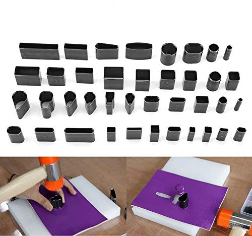 39 PcsOutils de Coupe, Cuir à la main en Forme, Trou Creux, Punch en métal Perforateur Poinçon, Emporte-Pièces Pour Maroquinerie Artisanat Travail Avec Boîte