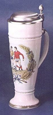 Zimmermann Biermug, Zinn, 0,5 Liter, Silber, Wiederverwendbar, Bierseidel, Becher, Zuhause, Weißbierkrug mit Zinndeckel und Henkel