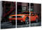 dodge challenger 3-teilig auf Leinwand- Gesamtformat: 120x80 cm fertig gerahmte Kunstdruckbilder als Wandbild - Billiger als Ölbild oder Gemälde - KEIN Poster oder Plakat