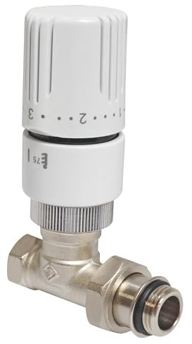 SOMATHERM FOR YOU, Robinet thermostatique droit 1/2 M30x15, réglable de 5 à 29°C, étanchéité parfaite avec joint torique, compatible avec radiateurs 15/21, installation en plinthe