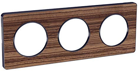 Schneider Electric - Odace Touch, plaque Bois Zeb avec liseré Anth 3 postes horiz/vert entraxe 71mm - S540806P4