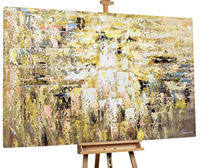 KunstLoft® XXL Gemälde 'Spuren im Sand' 180x120cm | original handgemalte Bilder | Abstrakte Kunst Beige Deko | Leinwand-Bild Ölgemälde einteilig groß | Modernes Kunst Ölbild