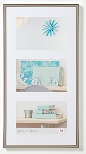 walther design Bilderrahmen stahl 3x 13x18 cm Galerie mit Passepartout, New Lifestyle Kunststoffrahmen KV338D