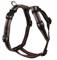 Feltmann Mopsgeschirr Hundegeschirr Soft Nylon, Braun mit Muster, 7-13 kg, 20mm