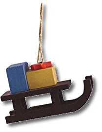 Rudolphs Schatzkiste Baumbehang Schlitten bunt Höhe=2,5cm NEU Weihnachten Christbaum Baumschmuck Holzschmuck Holz Seiffen Erzgebirge Strauchbehang Dekoration