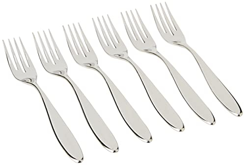 Alessi Sg38/17 Mami Fourchette à Poisson en Acier Inoxydable 18/10 Brillant, Set de 6 Pièces, Argent