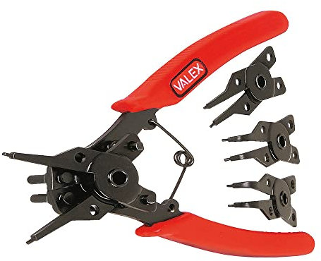 Pinza per anelli elastici interni ed esterni a 4 teste