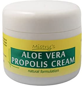Mistry's Aloe Vera Propolis Cream 50g - Healing & Moisturising, Gentle for Dry, Eczema and Skin Irritation - Additive Free, Vegan,