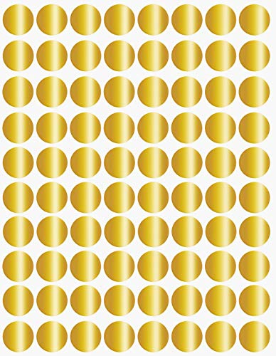 Farbcodierung Etiketten Gold 13mm runde Aufkleber – 1,3cm Klebepunkte 1200 Stück von Royal Green
