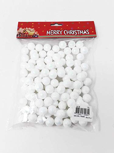 Othmar Mini Palla di Neve Bianca Glitterata da 20 g – Palla Decorativa in polistirolo polistirolo espanso