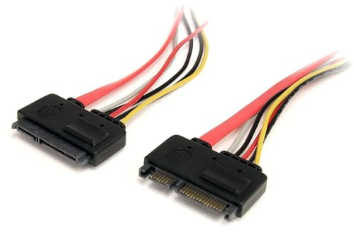 StarTech.com Cable de Extensión SATA de 22 Pines Datos y Alimentación - Serial ATA Macho - SATA Hembra - 0,3m