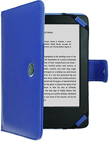 TECHGEAR Hülle für Amazon Kindle eReader, Kindle Paperwhite Folio Hülle aus PU Leder mit Magnetverschluss passt Kindle eReader (6,0 Zoll) [4 bis 10 alle Generationen] Case mit Bildschirmschutz -Blau
