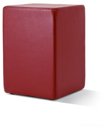 Pomp Lederhocker, in Stuhlhöhe mit komfortabler Polsterung, B = 33 cm, T = 33 cm, H = 47,5 cm, echtes Leder, Bordeaux