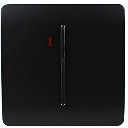 Trendi Artistic Modern Glossy 20 A Tactile Light Switch & Neon Insert Black ART-WHS1BK
