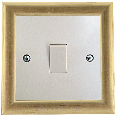 ElekTek Decorative Switch Surround Frame Cover Finger Plate Contemporary Gold Antiqued