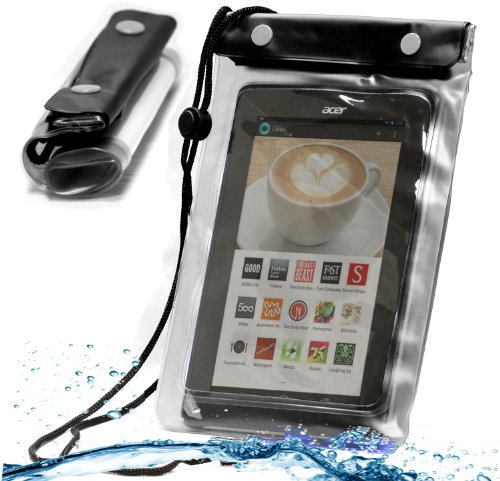 Navitech WaterGuard housse plage sacoche transparente imperméable compatible avec tablettes tactiles et liseuses 7’’ pouces y compris Archos Arnova 7/ Archos 70b/ 70c/ Coby KYROS MID/Lenovo Ideapad A1