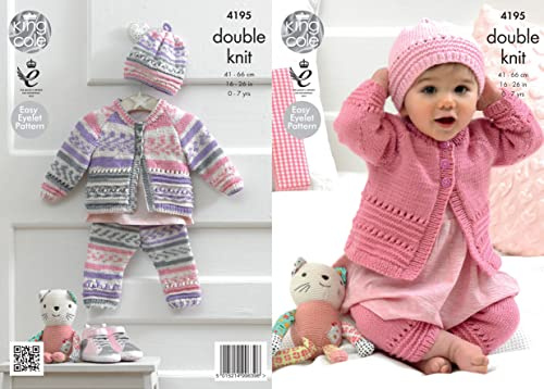 King Cole Baby Coat, Hat & Leggings Cherish Knitting Pattern 4195 DK by King Cole
