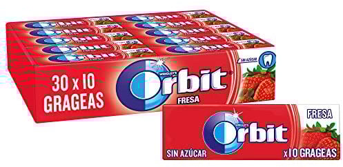 Orbit Chicles Sabor - Paquete De 30 X 14 Gr, Fresa, 420 Gramo, 30 Unidades