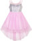 Sunny Fashion Robe Fille Fleur Sequin Mesh Salut-Bas Mariage Reconstitution Historique Anniversaire 12 Ans,Rose