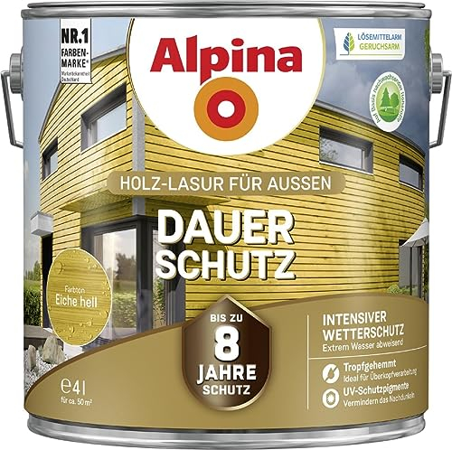Alpina Dauerschutz Lasur eiche hell 4 Liter