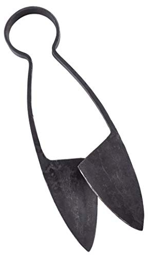 Ulfberth - Mittelalterliche Bügelschere mit Ledertasche aus Federstahl - Mittelgroß, ca. 17 cm - Ideal für Reenactment, LARP und Historische Darstellungen