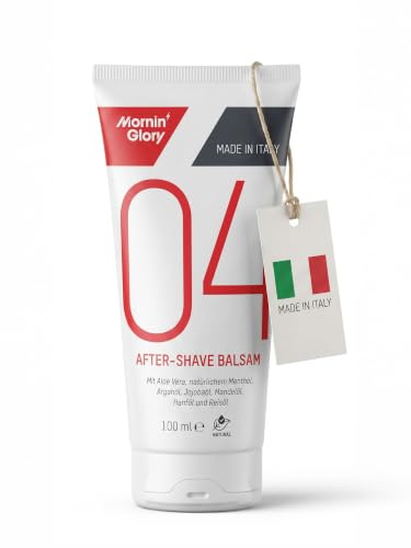 Mornin' Glory After Shave Balsam Herren 100 ml - beruhigt und schützt | natürliche Extrakte wie Aloe Vera, Argan- & Jokobaöl zur Reduzierung von Rötungen und Irritationen - feuchtigkeitsspendend