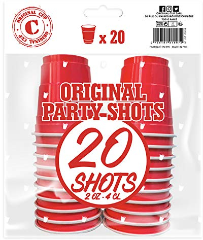 Original Cup - Pack DE 20 Shooters Rouges , 4cl