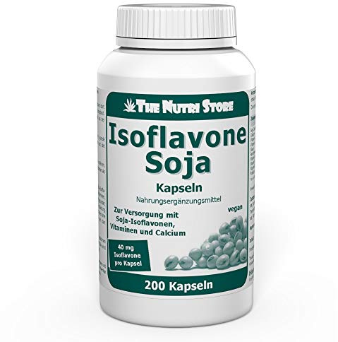 Isoflavone Soja 40 mg vegane Kapseln 200 Stk. - Zur Versorgung mit Soja-Isoflavonen, Vitaminen und Calcium