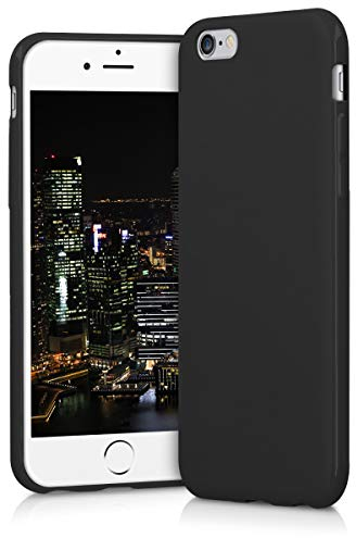 kwmobile Case Compatible with Apple iPhone 6 / 6S Case - Soft Slim Protective TPU Silicone Cover - Black Matte