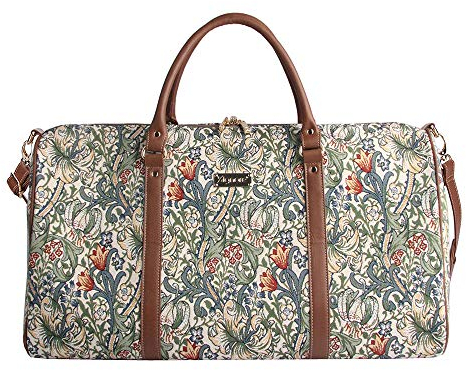 Signare Gobelin-Gepäcktasche für Reisen und Sport/große Reisetasche für Damen Sporttasche Damen mit William Morris Designs (Goldene Lilie)