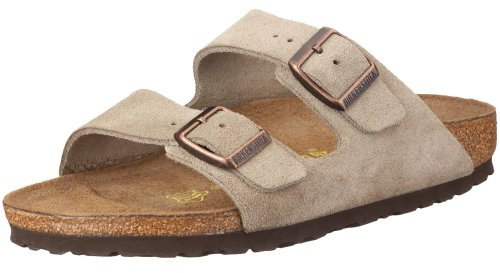 BIRKENSTOCK Classic Arizona Leder 51463, Pantoletten, Grau (Taupe 46), 38 EU (5 UK)