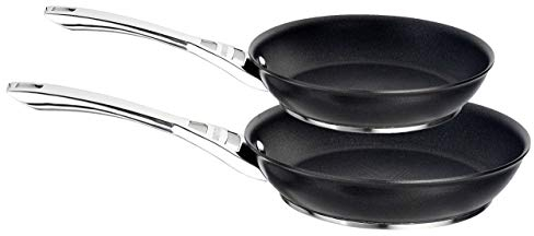 Circulon Infinite Pfannenset Induktion 2-teilig - Bratpfanne 25cm und 30cm im Set - Antihaft Pfanne mit Griff aus Edelstahl - Spülmaschinenfest - Hartanodisiertes Aluminium, Schwarz