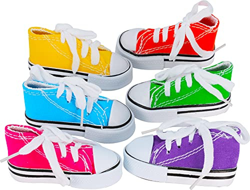 Bonka Bird Toys 6 Mini-Sneaker für Vögel, Papageien, Käfig, für kleine Hunde, Katzen, Nymphensittiche, Graupapageien, Kakadu