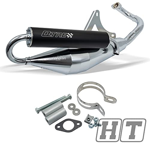 Pot d'échappement TECNIGAS Q-TRE TPH x 50 (Typhoon x 50) | Successeur du TREK, ligne deux temps à cylindre cinquante cubes ou sport soixante-dix, pour Typhoon cinquante, fini chrome