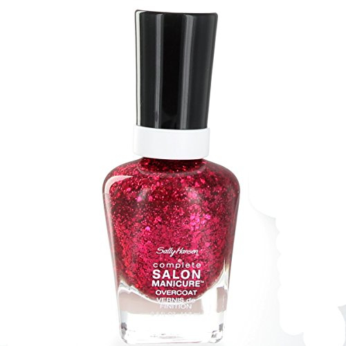 Sally Hansen Complete Salon Manicure Overcoat Vernis de Finition Nail Polish Top Coat Nr. 630 Strawberry Shields Farbe: Rot-Glitzer Inhalt: 14,7ml Nagellack Überlack Nail Polish