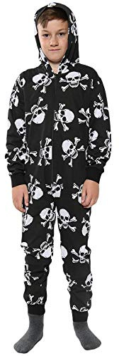 A2Z 4 Kids Kids Unisex Kids Unisex Skull & Cross Bone Print - Viscose Skull Onesie Black & White 11-12