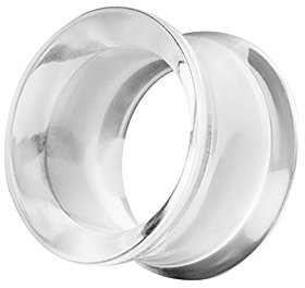 Piercingfaktor Flesh Tunnel Ohr Piercing Plug Ohrpiercing Hollow Double Flared Kunststoff Tube 10mm Clear