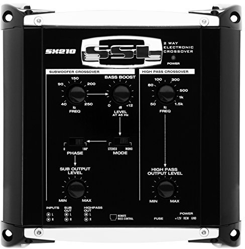 Sound Storm Laboratories SX210 Crossover elettronico per autoradio a 2 vie - Pre-amplificatore, sintonizzazione frequenze degli altoparlanti alto-medio-basse, equalizzatore, processore DPS