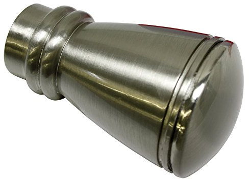 Gardinia 10011166 Endknopf/Endstück Siro für Gardinenstangen, Serie Chicago, Durchmesser 20 mm, edelstahloptik