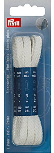 ***** Prym - Prymweiß (0,8 x 120 cm) Flache Schnürsenkel - 1 Stück