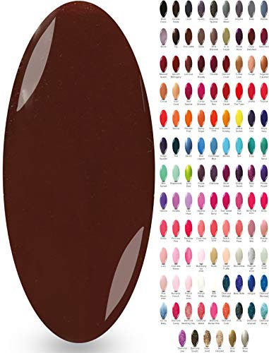 Chocolate Brown Gel Polish Colour - (Chocolatte) UV LED Glossy Brown Gel Nail Polish Autumn Nude Gel Polishes NYK1 Nailac Soak Off Manicure Varnish Best Colours