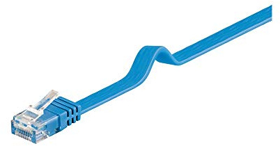 Goobay 96419 CAT 6 Flach-Patchkabel, U/UTP, Blau, Kupfermaterial