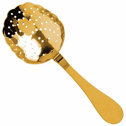 Urban Bar Julep Style Cocktail Strainer Biloxi, Gold Finish 21cm Model UB42-01G