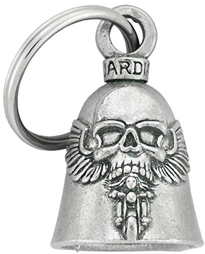 Guardian Bell - Campanella portafortuna, motivo: teschio con ali, per moto