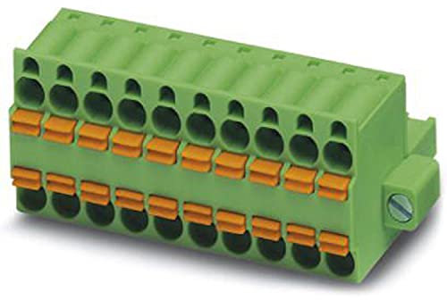 PHOENIX CONTACT TFKC 2,5/5-STF-5,08 Leiterplattenstecker, 2.5 mm² Nennquerschnitt, 10 Anschlüsse, TFKC 2,5/..-STF Reichweite, 5.08 mm Rastermaß, Grün, 50 Stück