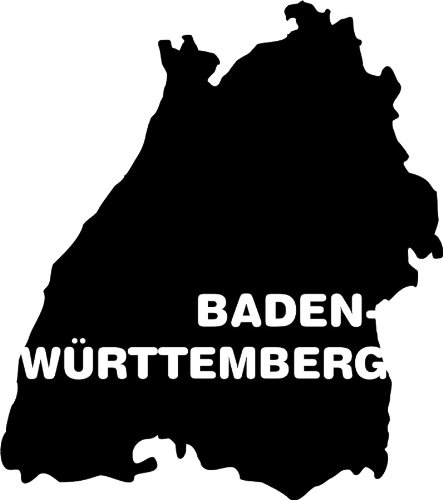 blattwerk-design KFZ-Aufkleber, Baden-Württemberg, Bundesland, Bundesländer, Deutschland, Fahrzeug-Aufkleber, Auswahl (M070 Schwarz)